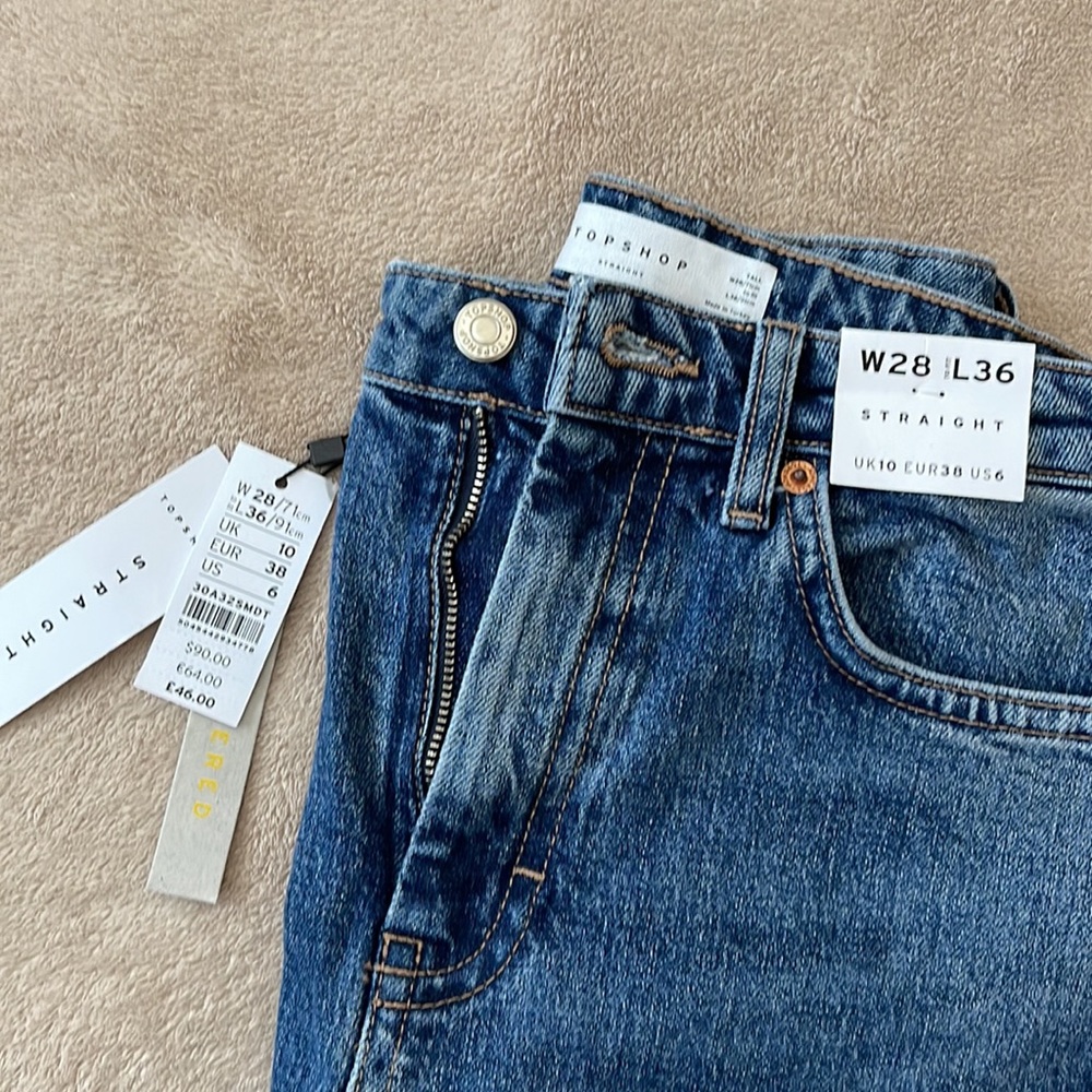 NEW WITH TAG - Topshop Medium wash denim